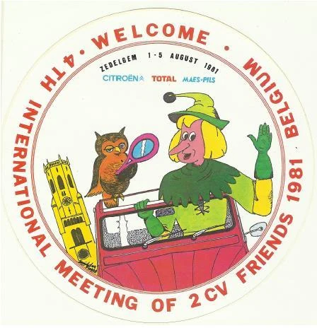 Aufkleber des Welttreffens 1981 in Zedelgem, Belgien