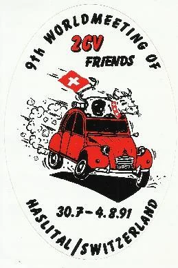 Aufkleber des Welttreffens 1991 in Haslital, Schweiz