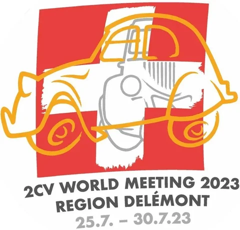 Aufkleber des Welttreffens 2023 in Delémont, Schweiz